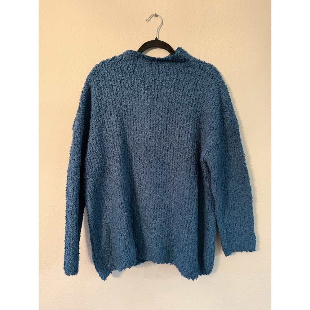 Women's Coldwater Creek‎ Buccle Funnel Neck Sweater Blue 1X  Classic Elevated